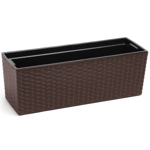 Balkona kaste Begonia rattan 190x560mm, t.brūns