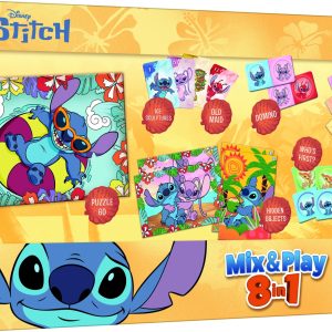 TREFL DISNEY STITCH 8in1 Mix&play galda spēļu komplekts