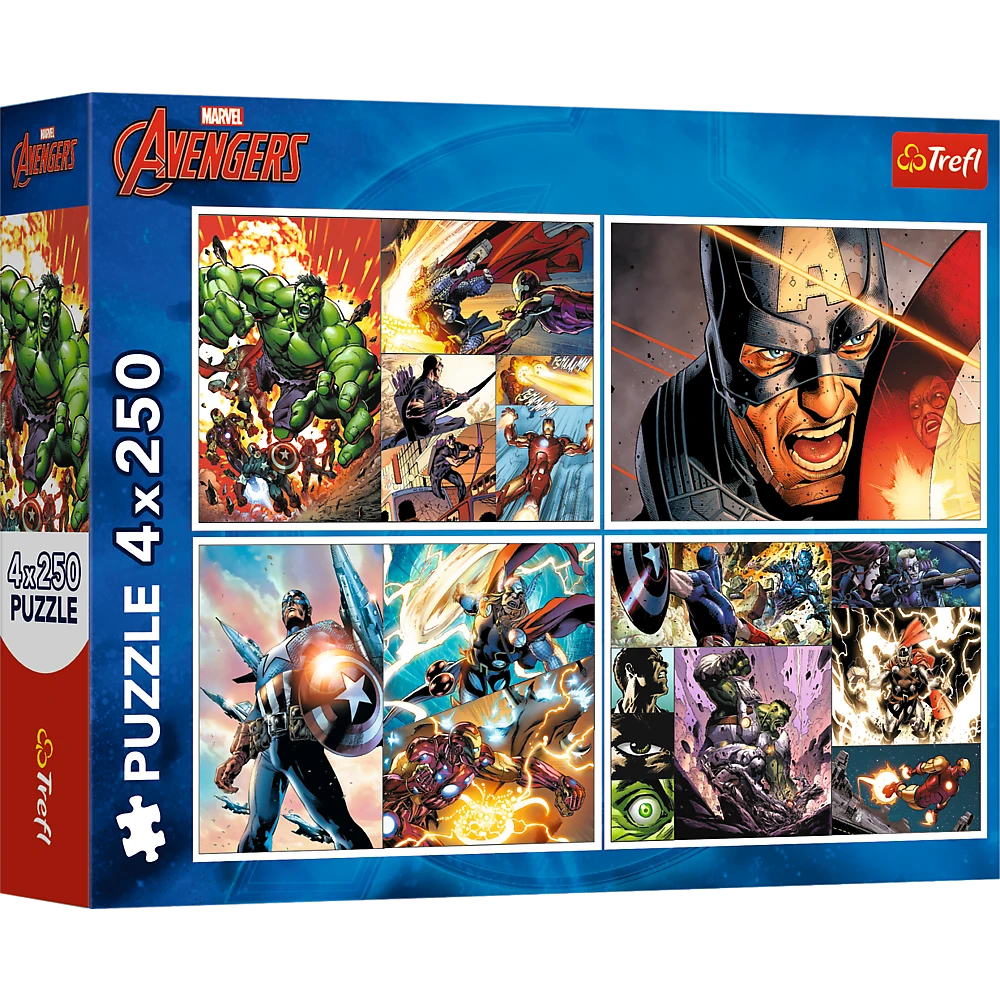 TREFL AVENGERS Pužļu komplekts 4x250 gab.