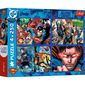 TREFL SUPERMAN Pužļu komplekts 4x250 gab.