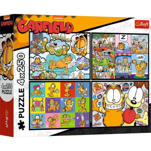 TREFL GARFIELD Pužļu komplekts Gārfīlds, 4x250 gab.