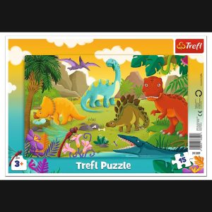 TREFL Puzle rāmītī Dinozauri, 15 gab.