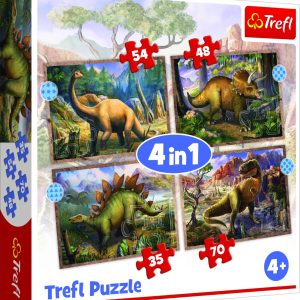 TREFL Pužļu komplekts 4in1 Dinozauri