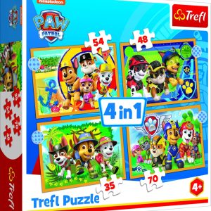 TREFL PAW PATROL Pužļu komplekts 4in1 Ķepa Patruļa