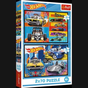 TREFL HOT WHEELS Pužļu komplekts Rotaļu automašīnas, 2x70 gab., 2 x 70 gab.