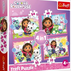 TREFL GABBY´S DOLLHOUSE Pužļu komplekts 4 in1