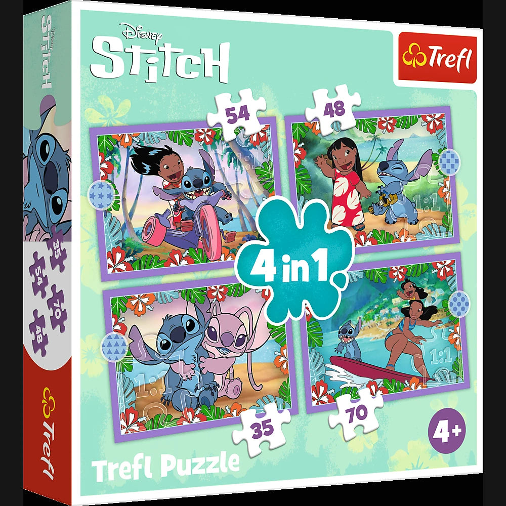 TREFL DISNEY STITCH Pužļu komplekts 4in1