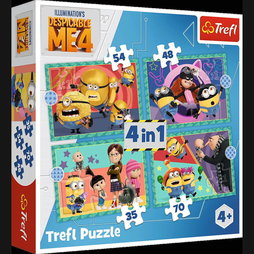 TREFL MINIONS Pužļu komplekts 4in1 Minions