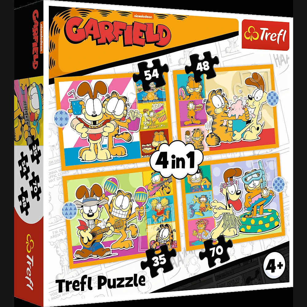 TREFL GARFIELD Pužļu komplekts 4 in 1