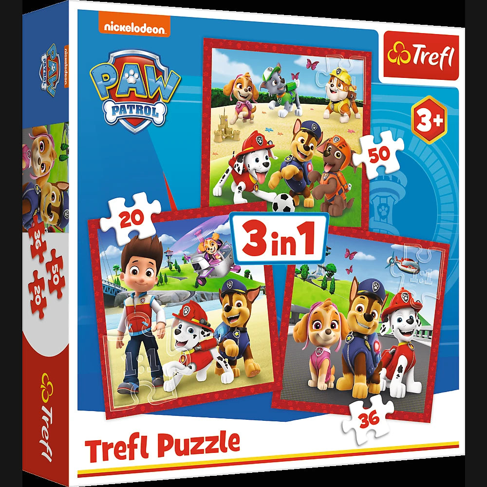 TREFL PAW PATROL Pužļu komplekts 3 in1