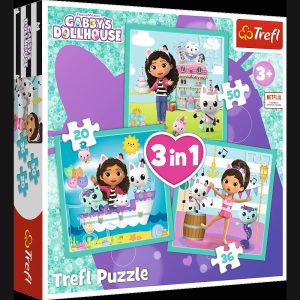 TREFL GABBY´S DOLLHOUSE Pužļu komplekts 3in1