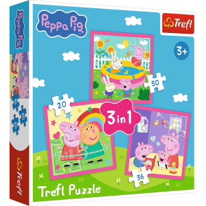 TREFL PEPPA PIG Pužļu komplekts 3in1 Peppa