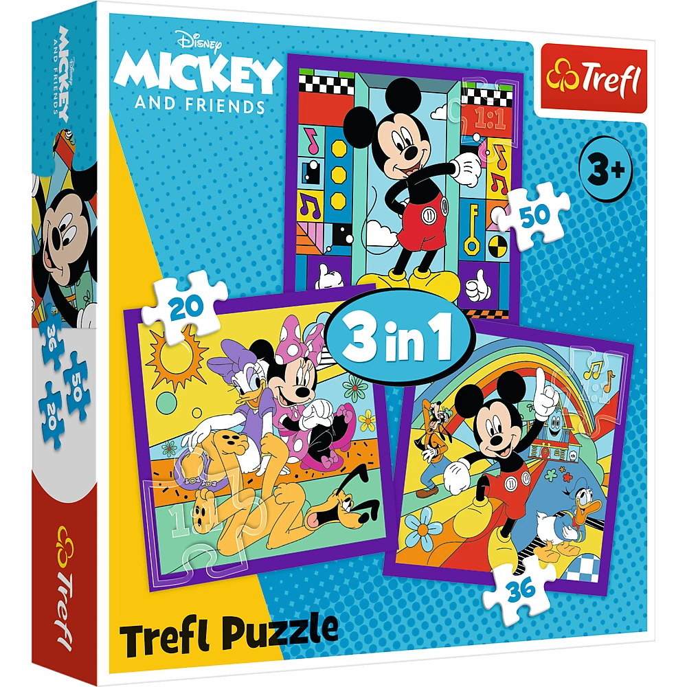 TREFL DISNEY Pužļu komplekts 3in1 Mikipele