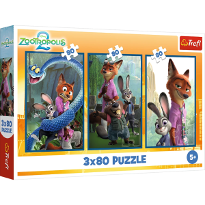 TREFL DISNEY Pužļu komplekts Zootropole, 3x80 gab.