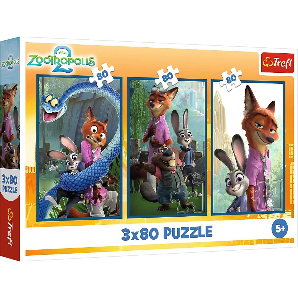 TREFL DISNEY Pužļu komplekts Zootropole, 3x80