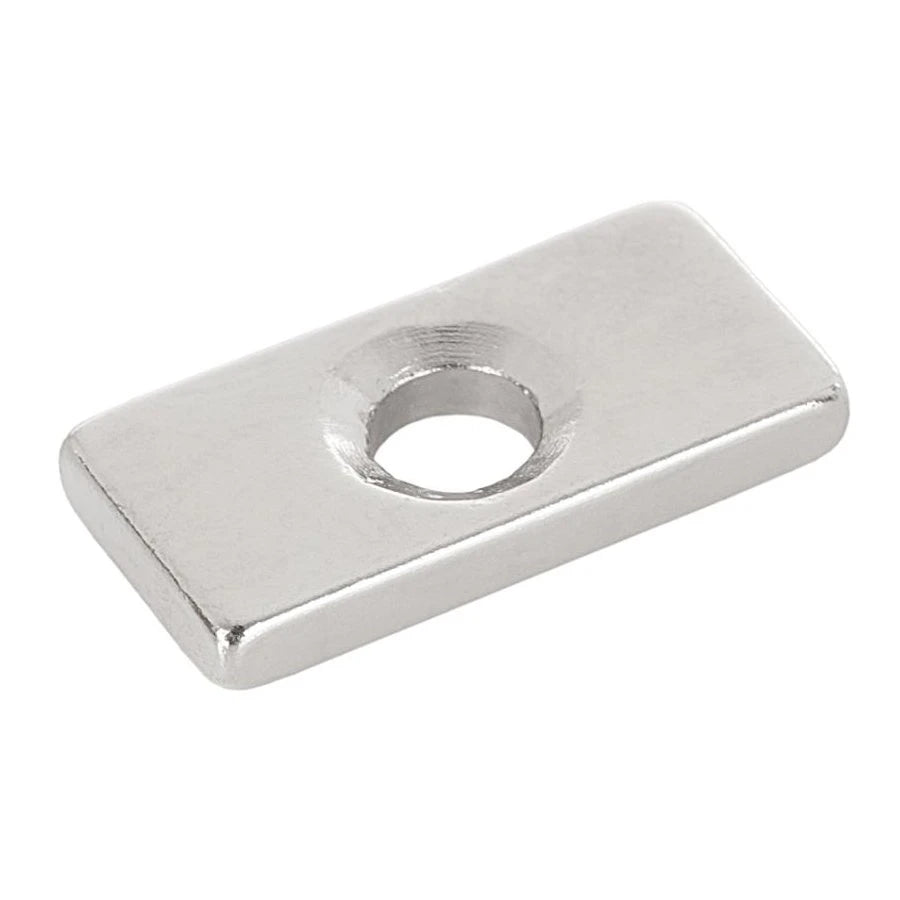 Neodīma magnēts 20x10x3mm ar caurumu 2 gab