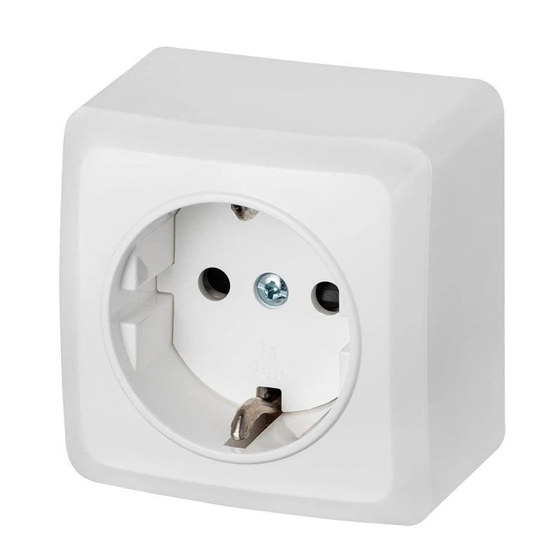 Kontaktligzda Elektro-Plast Berg 3737-00, Iezemēta rozete, balta