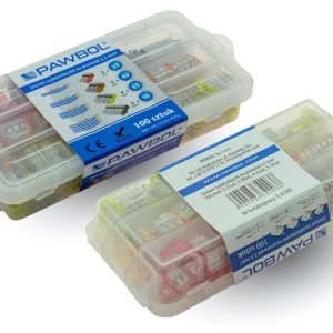 Strāvas spailes Pawbol, 2.5 mm², 24 A, melna krās./sarkana krās./dzeltena krās., 100 gab.