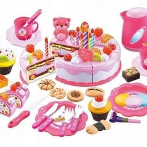 Rotaļu virtuves piederumi, kūku komplekts EcoToys Birthday Set, daudzkrāsaina