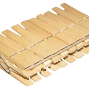 Veļas saspraudes Z029, 12 cm x 7 cm, koks, 20 gab., brūna krās.