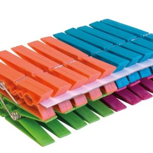 Veļas saspraudes York 96060, 12 cm x 7 cm, plastmasa, 20 gab., daudzkrāsaina