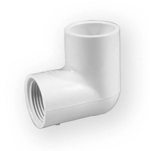Elkoņa savienojums 406-005, PVC-U, 1/2" iekšējā vītne/līmējams iekšējais