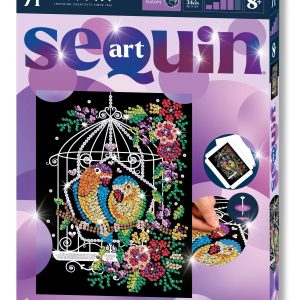 KITFIX Amatniecības komplekts Sequin Art Purple spīdumiņu māksla, Putnu būris