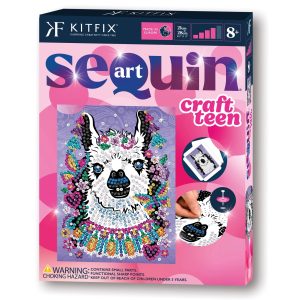 KITFIX Amatniecības komplekts Sequin Art Craft Teen spīdumiņu māksla, Lama