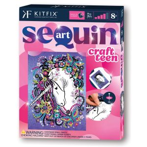 KITFIX Amatniecības komplekts Sequin Art Craft Teen spīdumiņu māksla, Vienradzis