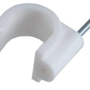Kabeļklipsis 8mm 25gb balts