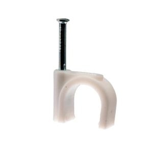 Kabeļklipsis 10mm 25gb balts