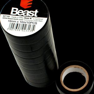 Līmlenta izolācijas, 19mm/10m melna komplektā 10gab