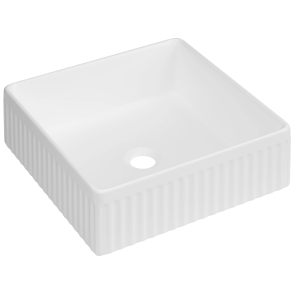 Vannas istabas izlietne Invena Glamour, keramika, 36 cm x 36 cm x 12 cm, balta