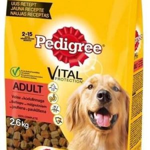 Sausā suņu barība Pedigree Vital, liellopa gaļa/vistas gaļa, 2.6 kg