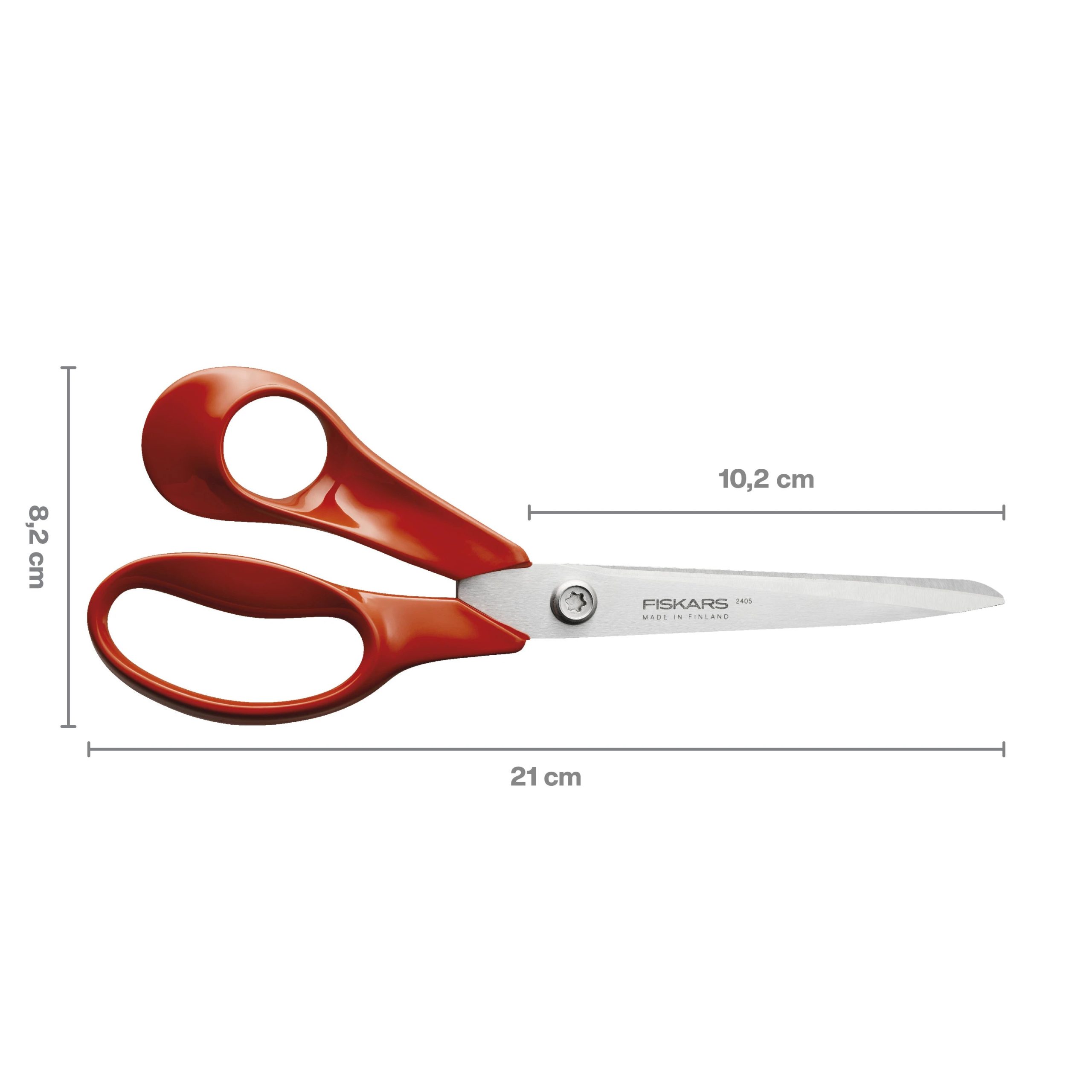 Šķēres Fiskars, ar kreiso roku/kreiļiem, sarkana