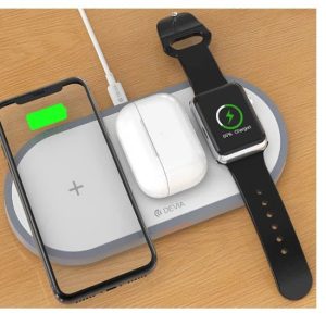 Devia 3In1 Charger for smart phone & Applewatch & Earphone V4 ,10W, white