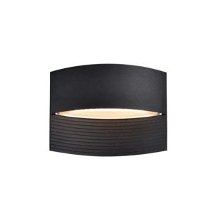 Āra sienas lampa Lutec Lotus 5193201012, 8.5W, LED, IP54, melna, 6.4 cm x 14 cm