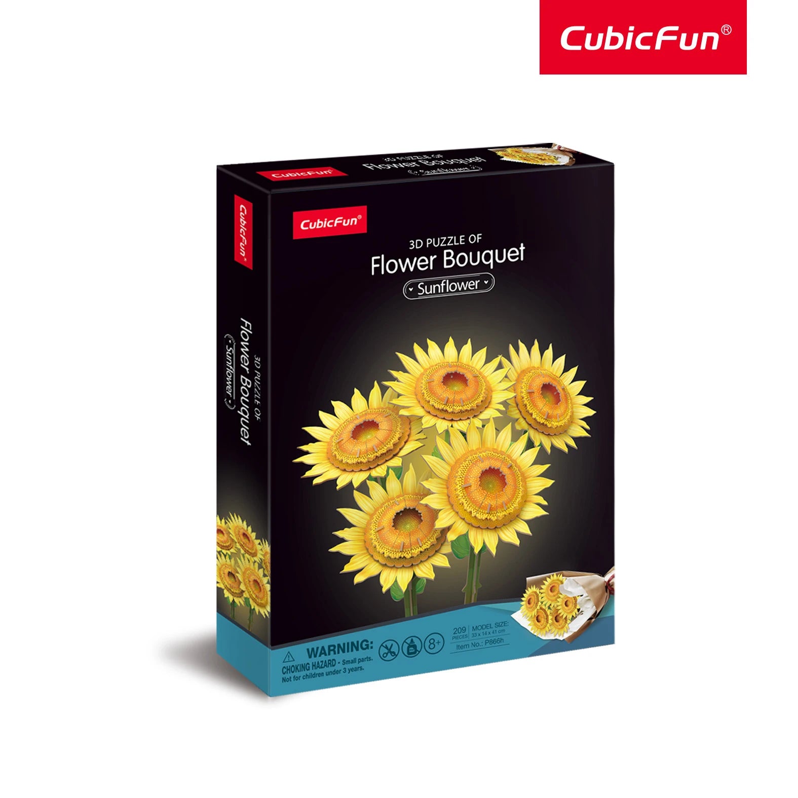 CUBICFUN 3D puzle ziedu pušķis - saulespuķes