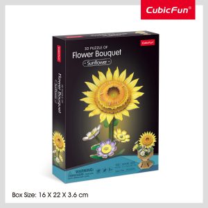 CUBICFUN 3D puzle ziedu pušķis - saulespuķe