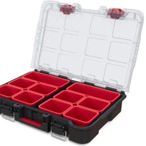 Instrumentu kaste Keter STACK N ROLL, 51.5 cm x 34.5 cm x 11.5 cm, melna krās./sarkana krās.