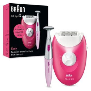 Epilators Braun Silk•épil 3 SE3-202, balta/rozā