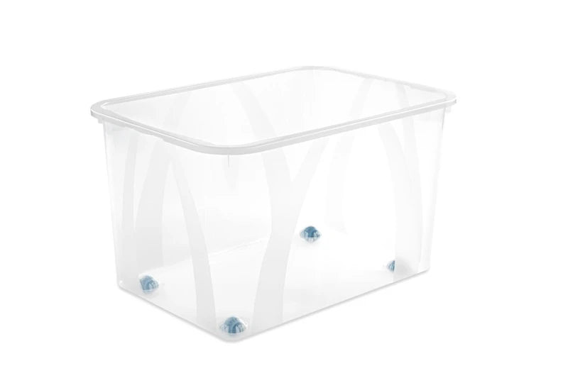 Uzglabāšanas kaste ar riteņiem, pārtikai/rīki/paredzēts uzglabāšanai Rotho Lona 1047200096, 50 l, caurspīdīga krās., 57.1 x 39.2