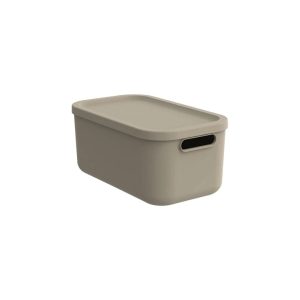 Uzglabāšanas kaste ar vāku Rotho Albula, 12 l, bēša, 39.5 x 23.5 x 17.7 cm
