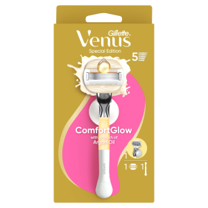 Gillette Venus ComfortGlow Argan Oil Skuveklis, 1 Skuvekļa Kasetnes, Sienas Stiprinājums
