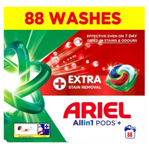 Ariel Extra Stain Removal veļas kapsulas. 88 gab.