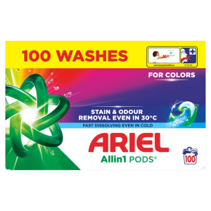 Veļas mazgāšanas kapsulas Ariel All-in-1 Pods. 100 gab.