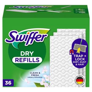 Sausās grīdas lupatas pievienošana Swiffer, dažādiem stāviem, 36 gab.