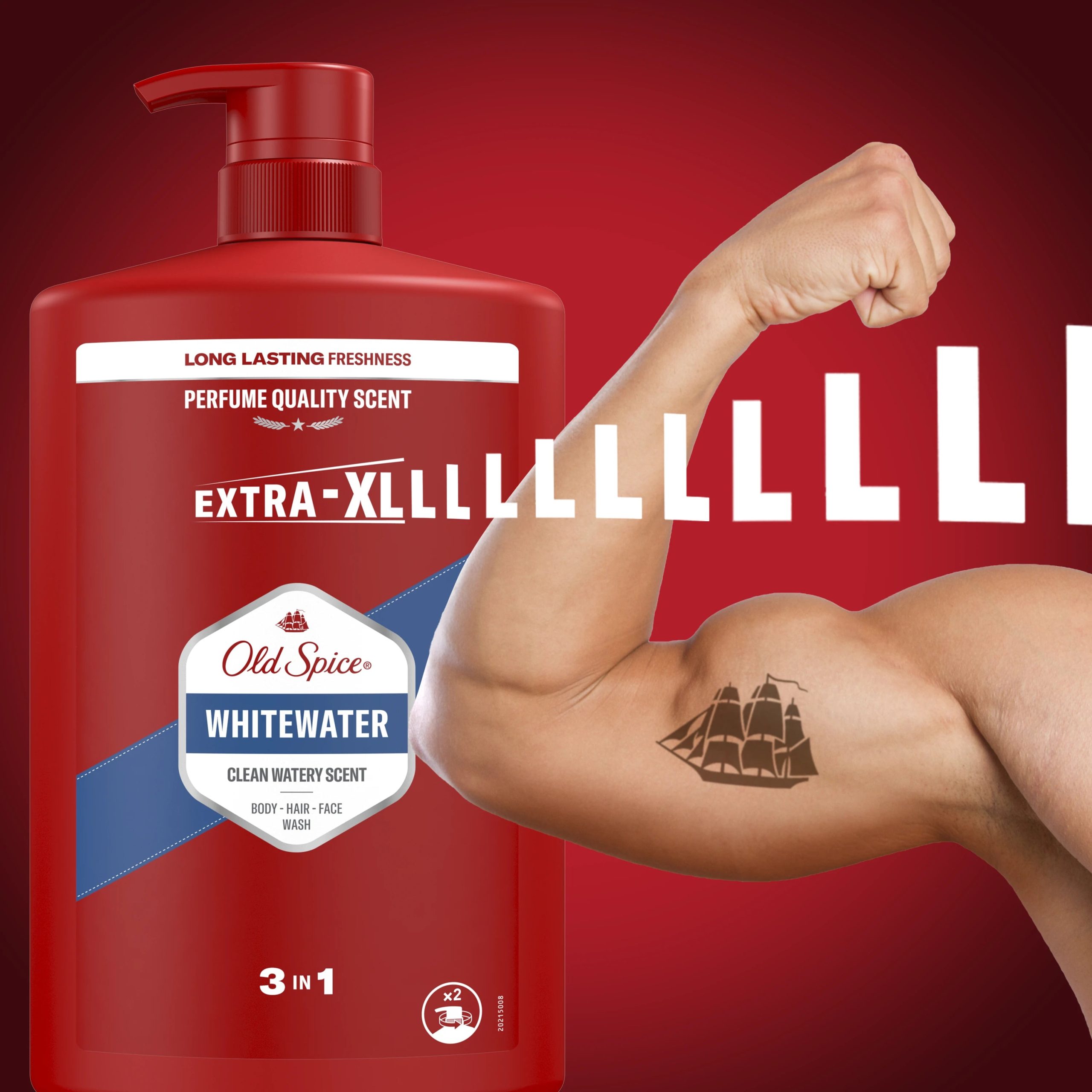 Old Spice Whitewater Dušas Želeja Un Šampūns Vīriešiem, 4x1000 ml