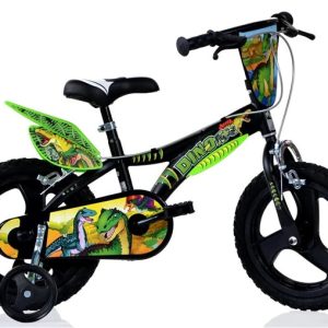 Bērnu velosipēds Dino Bikes 616L-DS, melna krās./zaļa krās., 10'', 16"