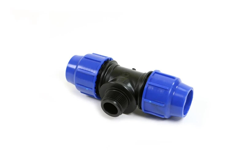 T-veida caurule Perla 0809002000CP, 3/4 collas – Ārējā vītne, DIA20 mm, 90 °, 16 Bar